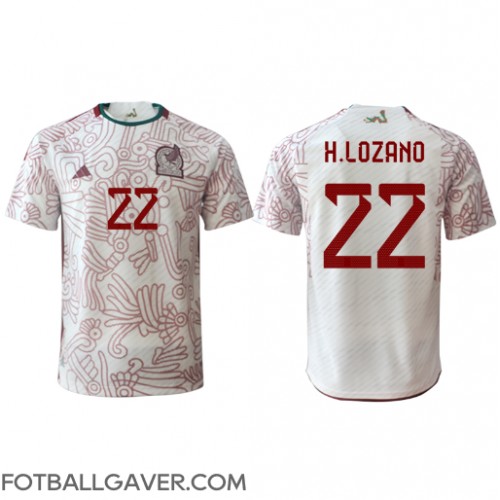 Mexico Hirving Lozano #22 Fotballklær Bortedrakt VM 2022 Kortermet